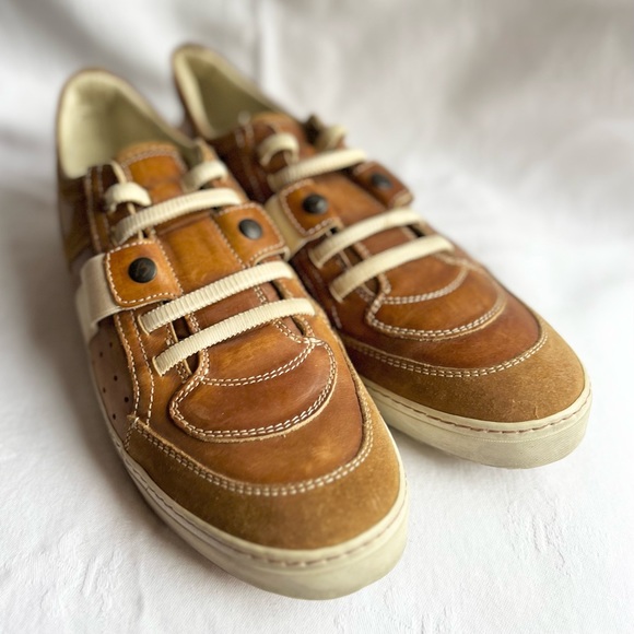 Bacco Bucci Italian Leather Suede Canvas Shoes - Picture 5 of 9
